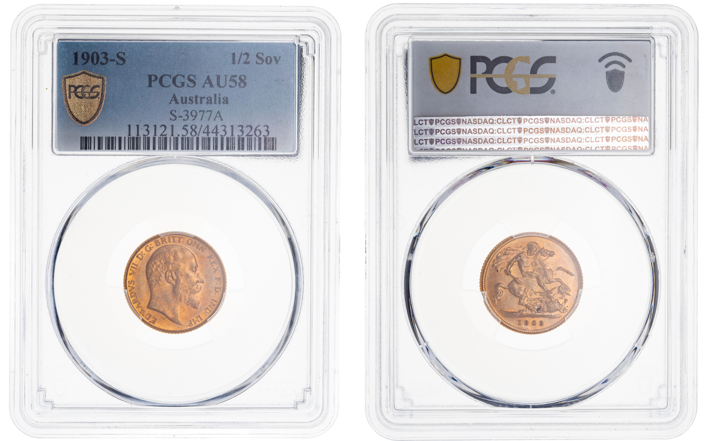 Edward VII, Half Soveriegn, 1903-S, PCGS AU 58