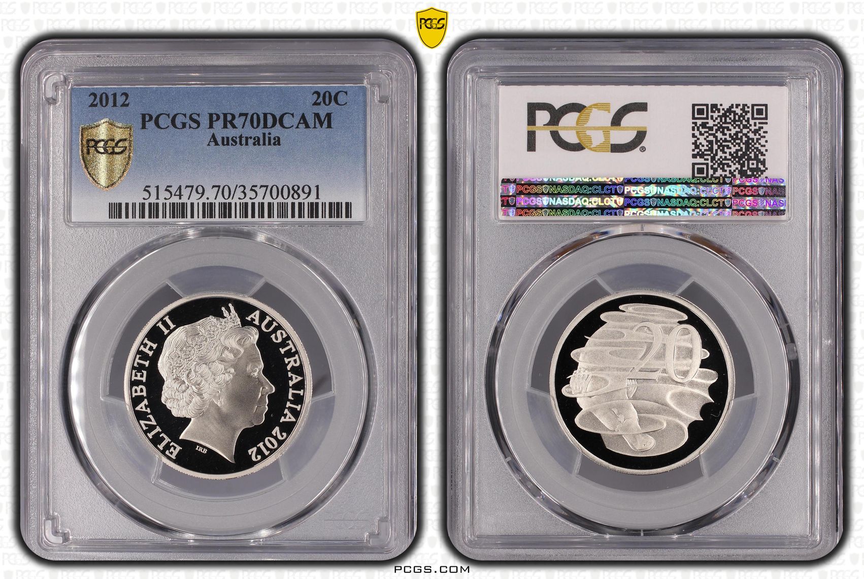 Twenty Cent, 2012, PCGS PR70DCAM