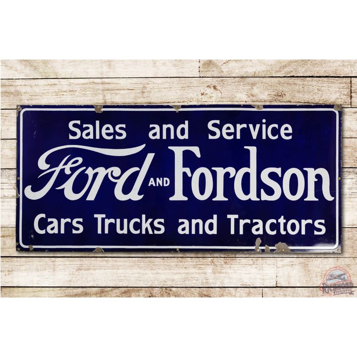 5' Ford Fordson Sales & Service Cars Trucks Tractors Porcelain Sign