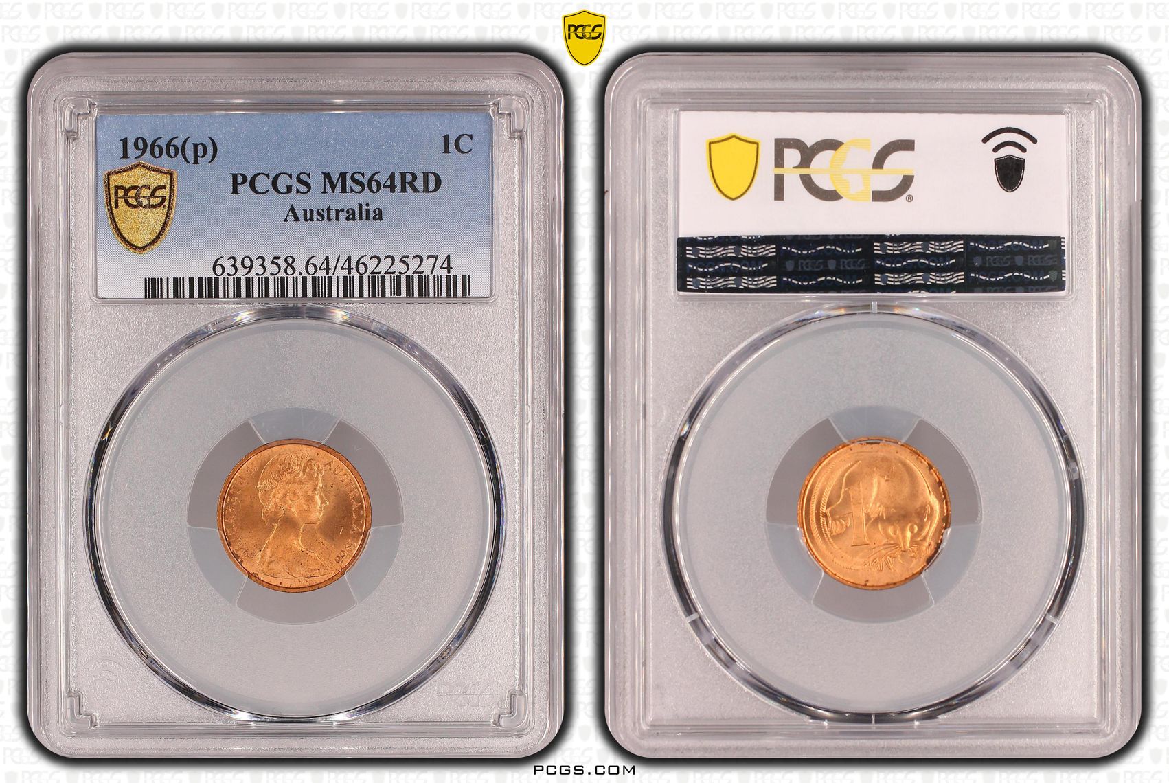 One Cent, 1966(p), PCGS MS 64RD
