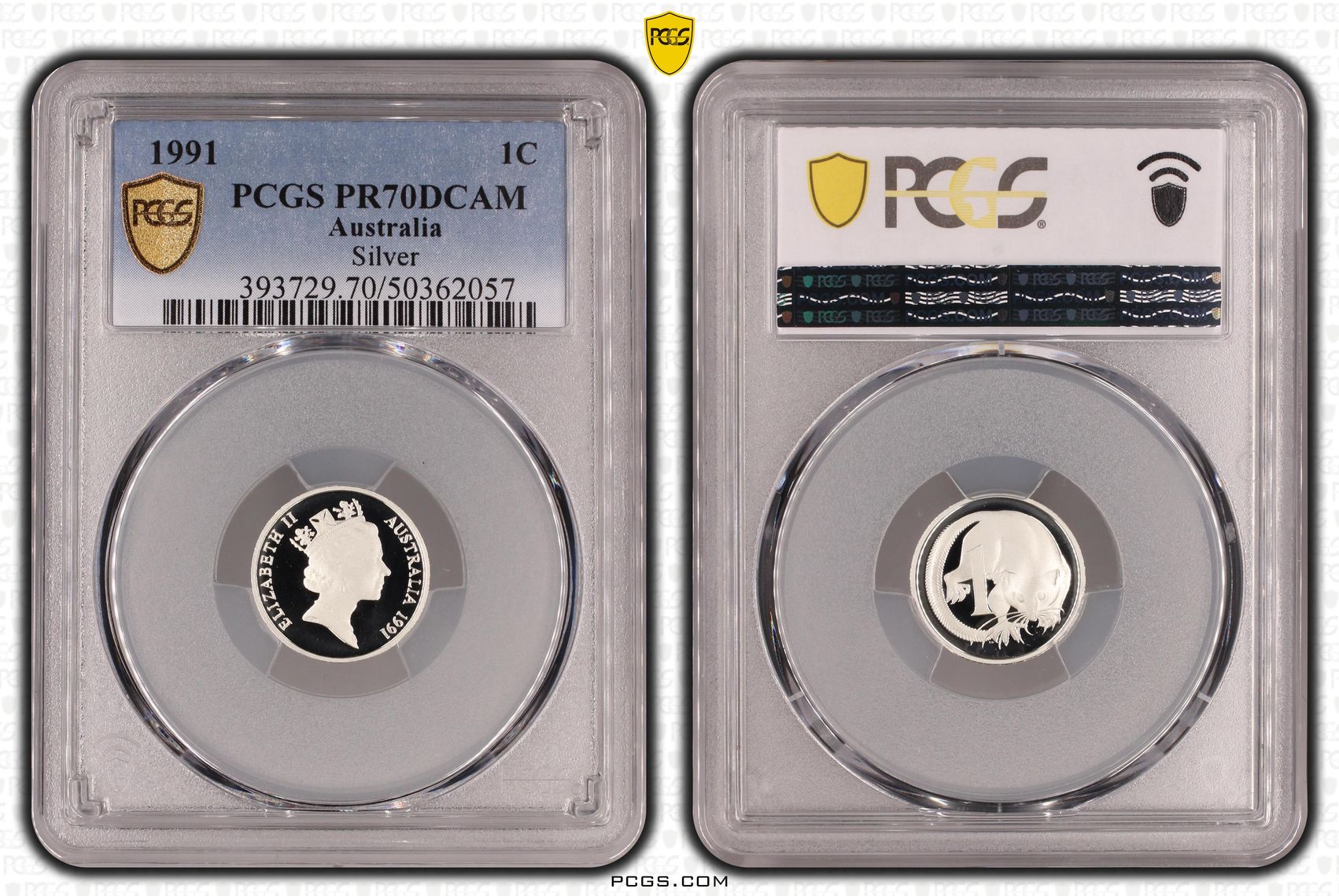 Silver, One Cent, 1991, PCGS PR70DCAM