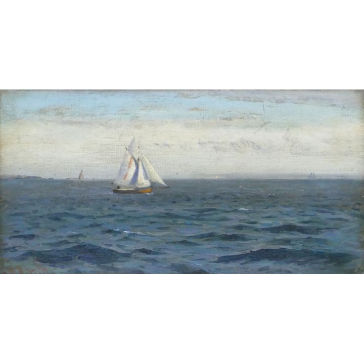 Carl Wilhelm Barth Seascape w/ Ornate Gilt Frame 13.5'' x 19''