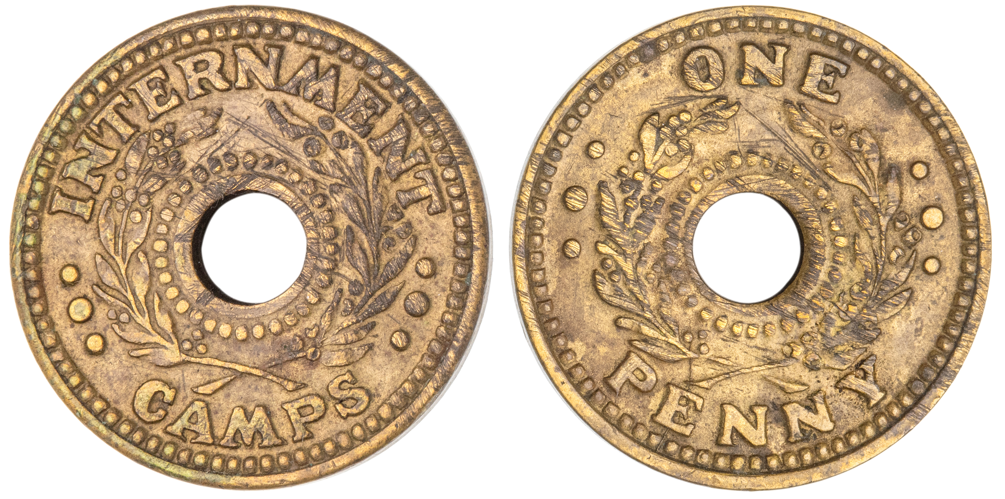 Internment Camp Token, Penny, 1940 - 1945, VF