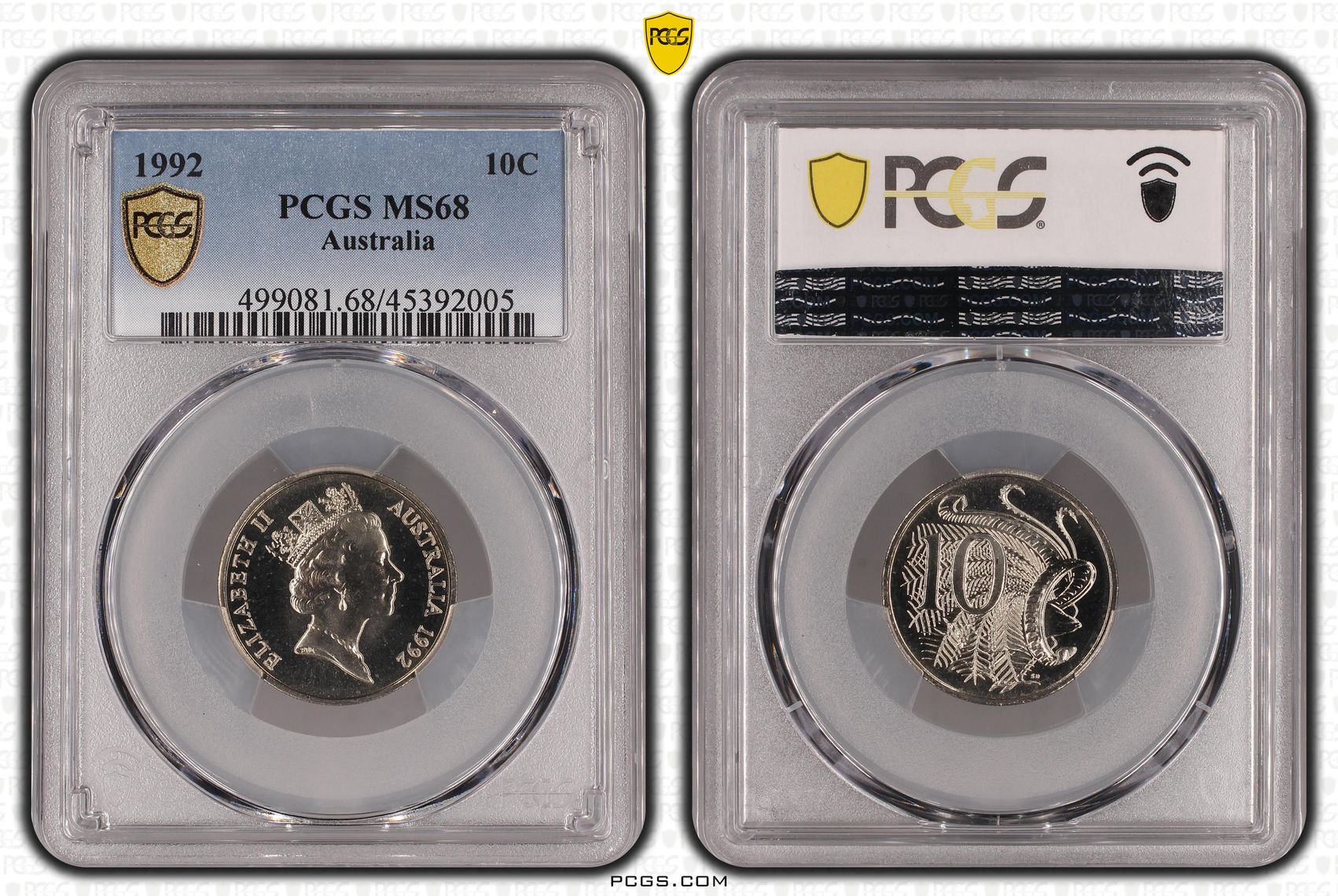 POP 6/0, Ten Cent, 1992, PCGS MS68