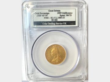 1889 Queen Victoria Jubilee Head Melbourne Mint Gold Sovereign CGS VF50