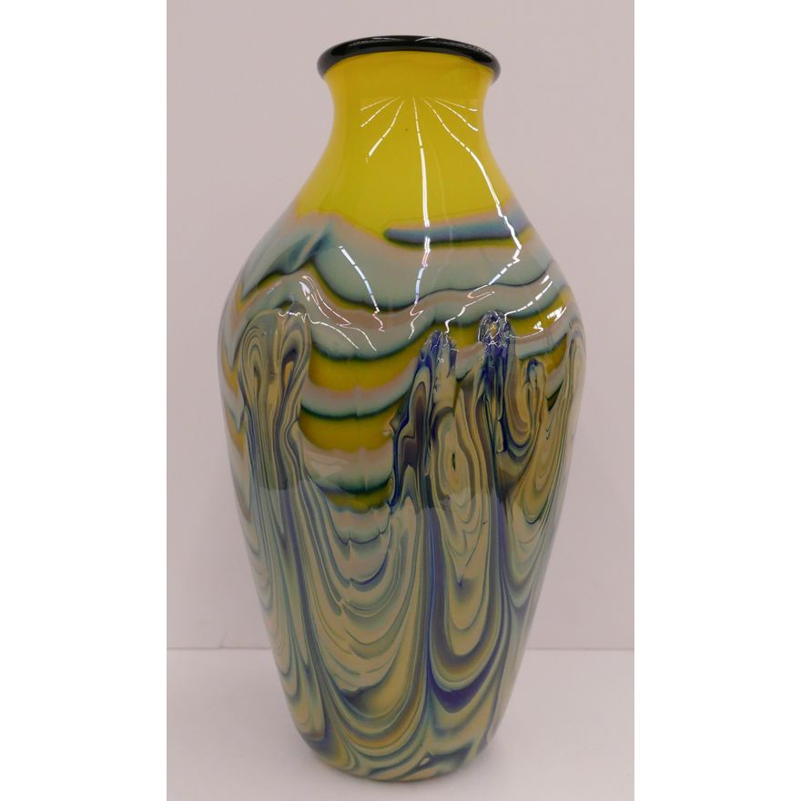 Tom Stempel 2003 Seattle Studio Art Glass Vase- 12''