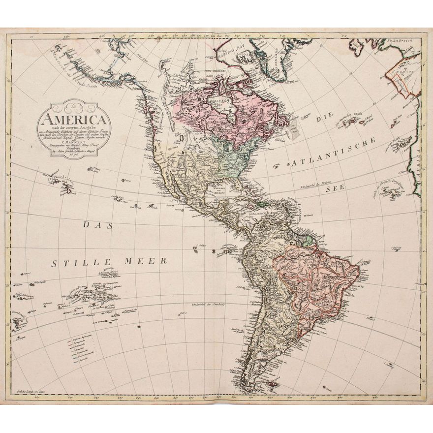 Conrad Mannert | America nach der zweyten Ausgabe von Arrowsmiths Weltcharte und dessen Globular-Projection