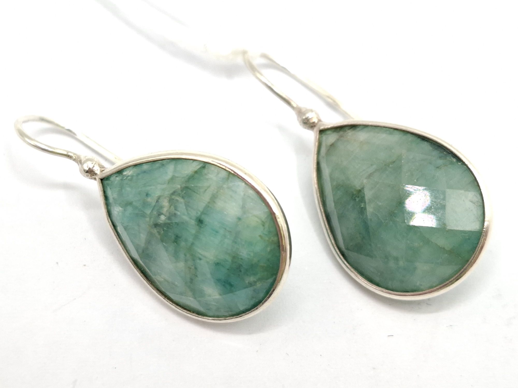 A Pair Of Green Amethyst Earrings