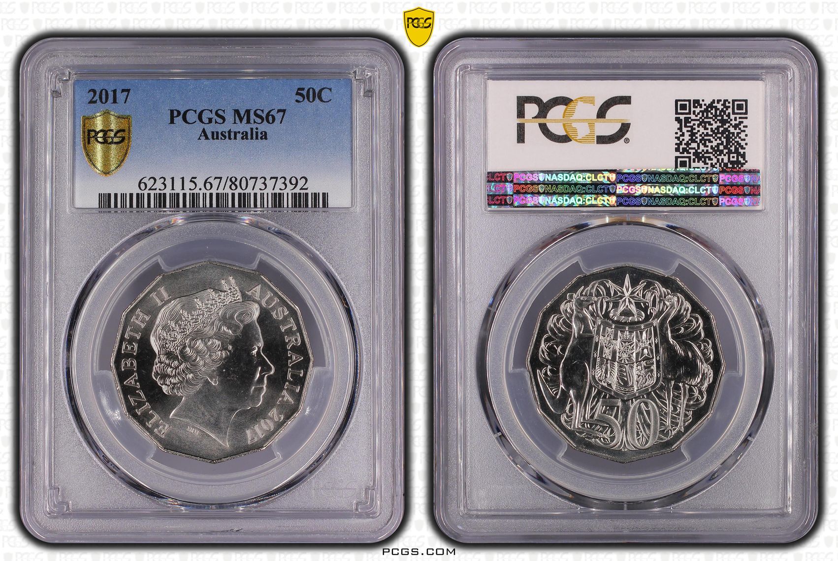 Elizabeth II, Fifty Cent, 2017, PCGS MS67