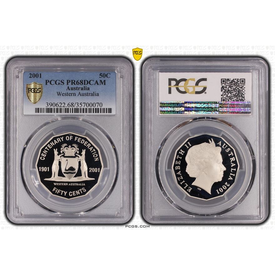 Elizabeth II, Western Australia, Fifty Cent, 2001, PCGS PR68DCAM