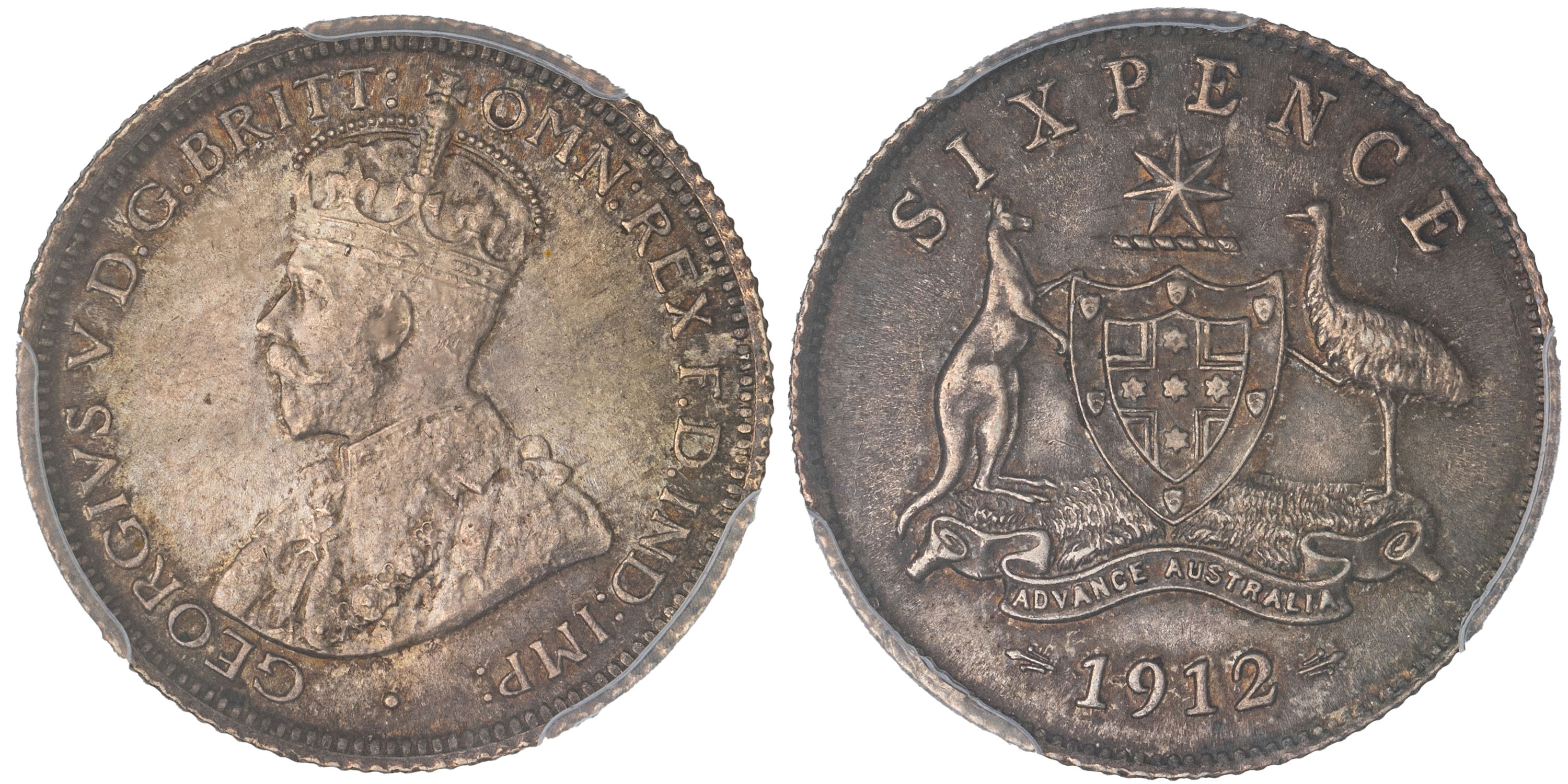George V, Sixpence, 1912, PCGS MS64