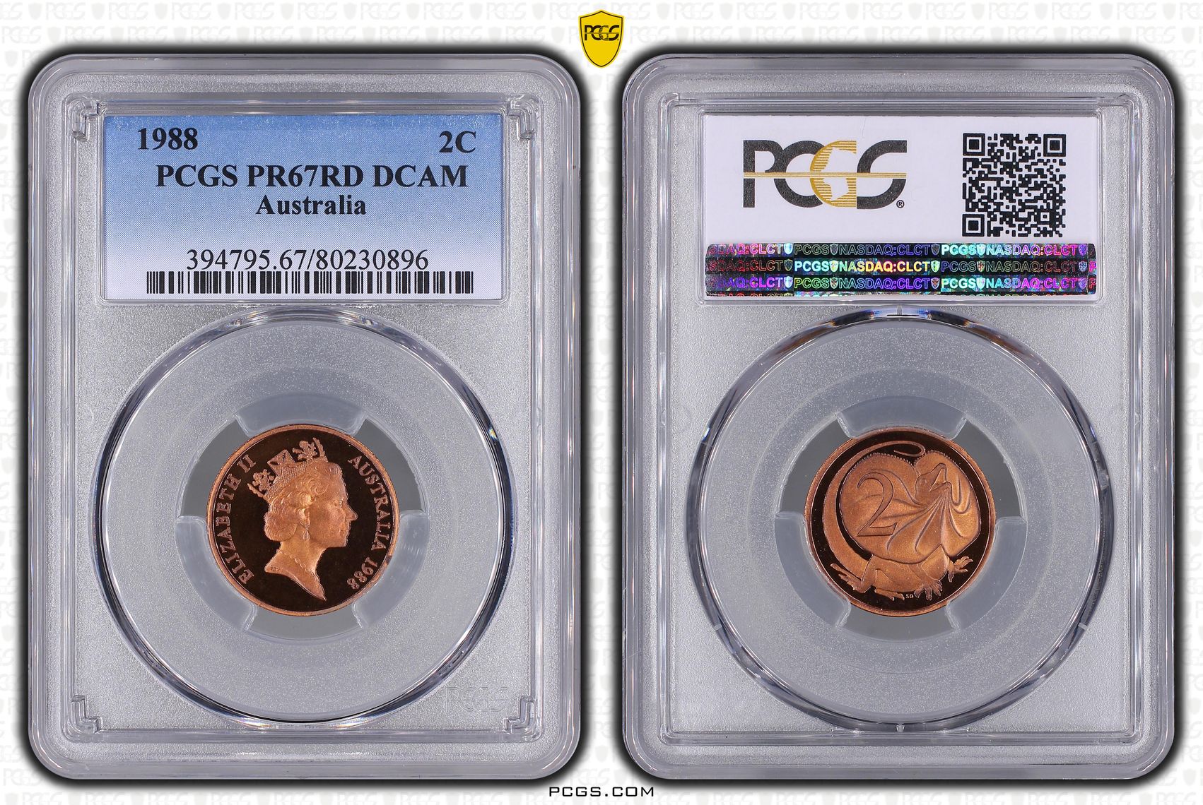Elizabeth II, Two Cent, 1988, PCGS PR67DCAM
