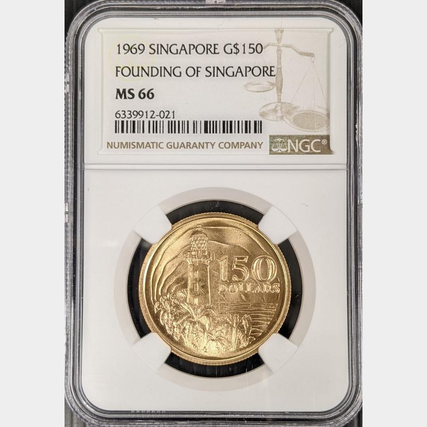 Singapore Gold 1969 $150 NGC MS 66 | Monetarium Singapore Private 