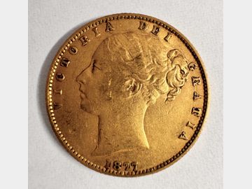 1877 VICTORIA SYDNEY MINT SHIELD GOLD SOVEREIGN