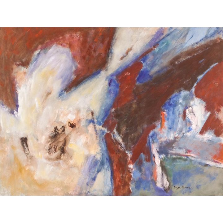 Boyer Gonzales ''A Red Emerging'' Oil on Paper