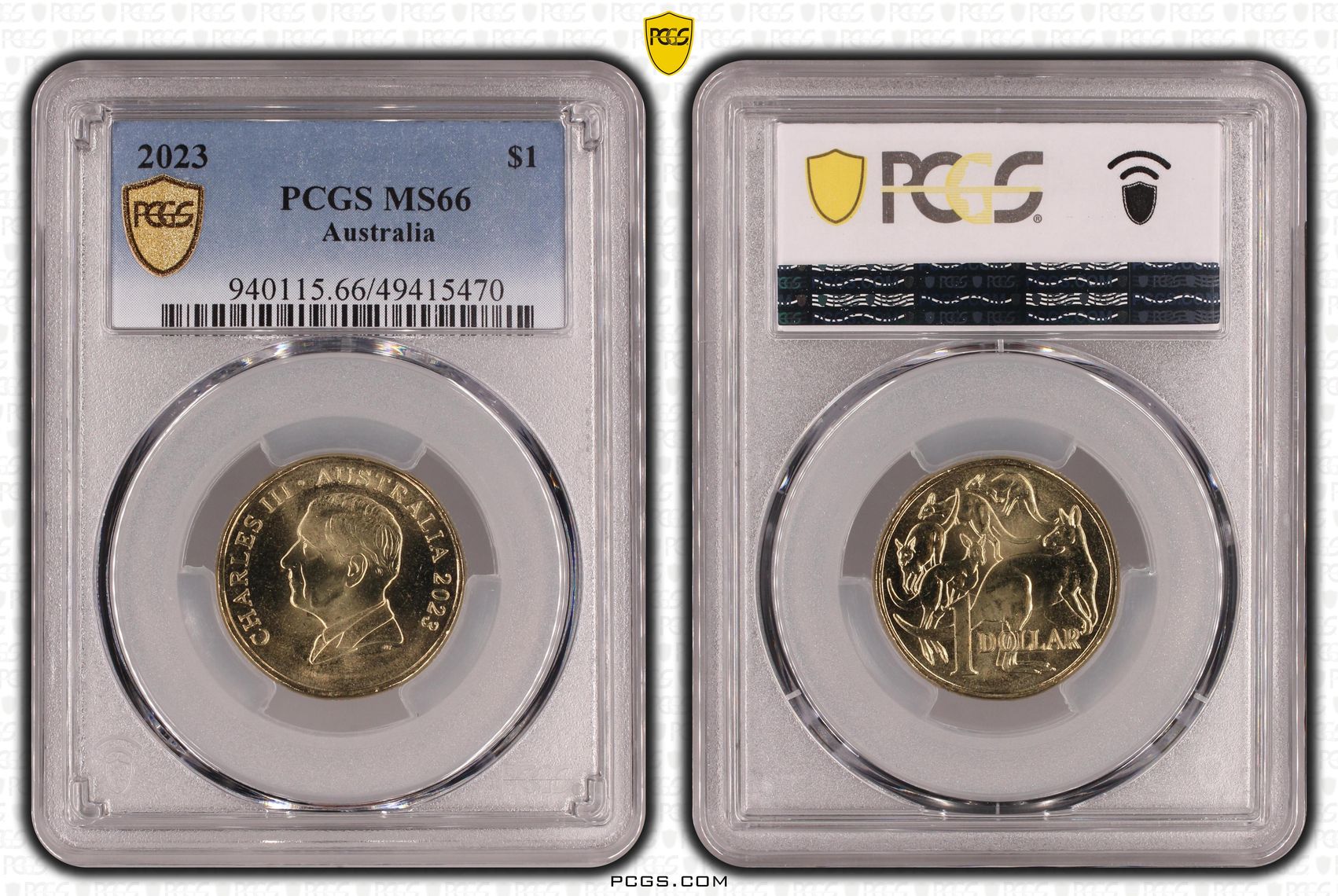 351 · Elizabeth II, One Dollar, 2023, PCGS MS66
