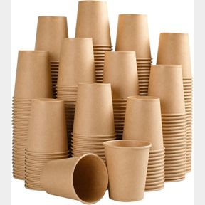 SIUQ 400 PACK 5 OZ KRAFT PAPER BATHROOM CUPS, DISPOSABLE, HOT/COLD BEVERAGE DRINKING CUP FOR HOME, STORE, TRAVEL, EVENTS (BROWN)