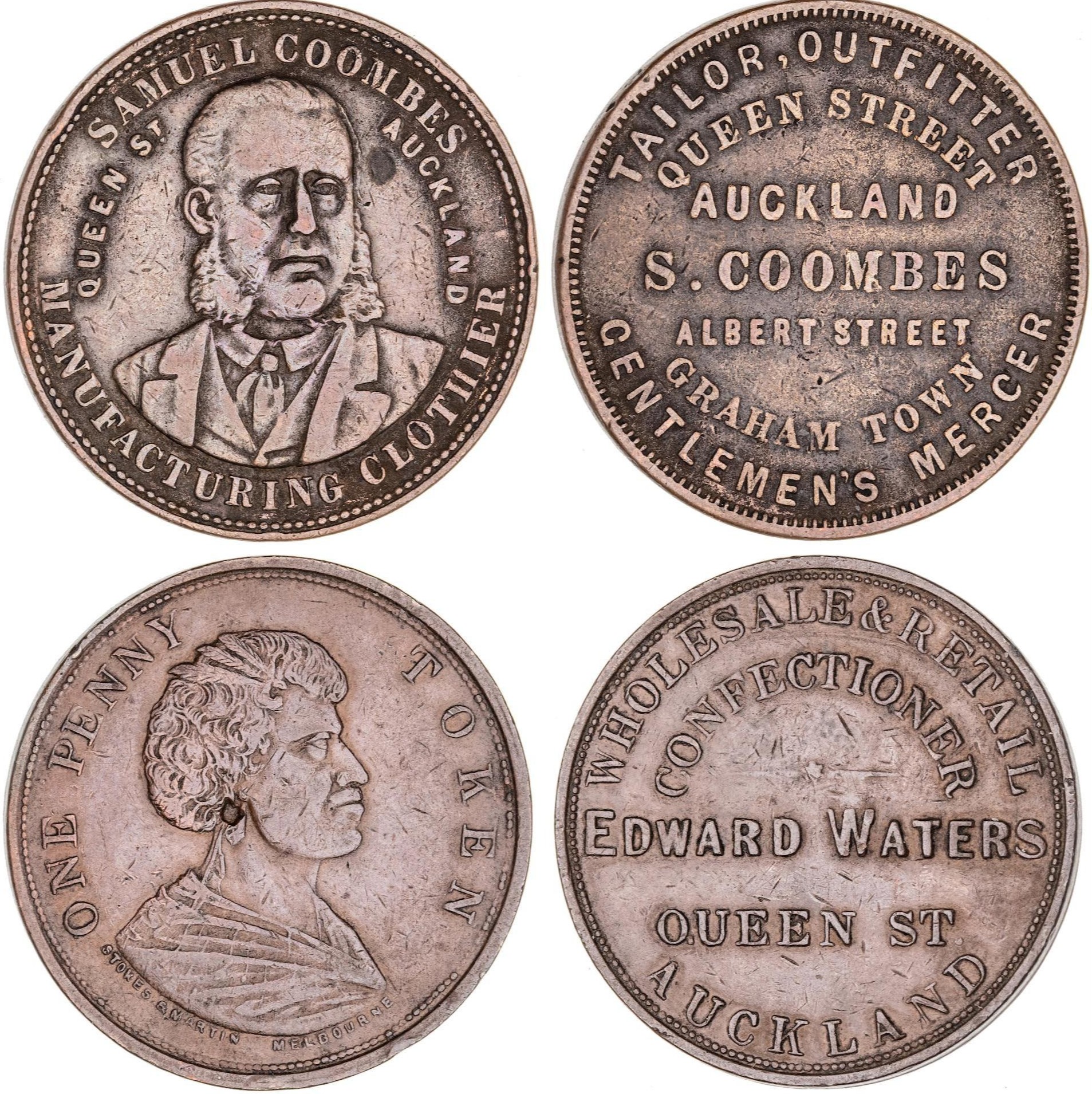 Auckland, New Zealand, Edward Waters, Penny, ND, gVF