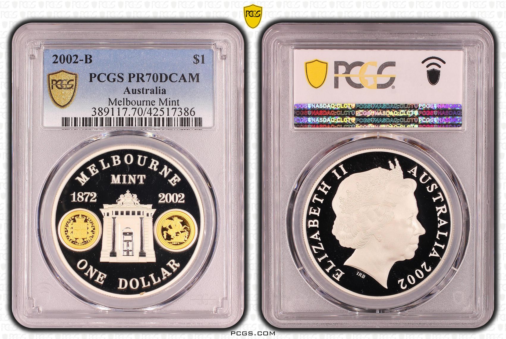 Elizabeth II, Silver, Melbourne Mint, One Dollar, PR70DCAM , 2002 PCGS POP - 27/0