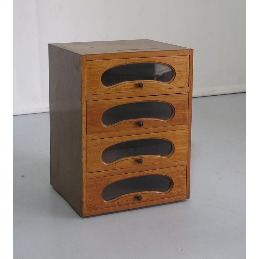 GLAZED FOUR-DRAWER PEDESTAL