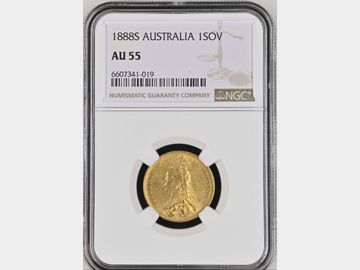 1888 VICTORIA JUBILEE HEAD GOLD SOVEREIGN AU55