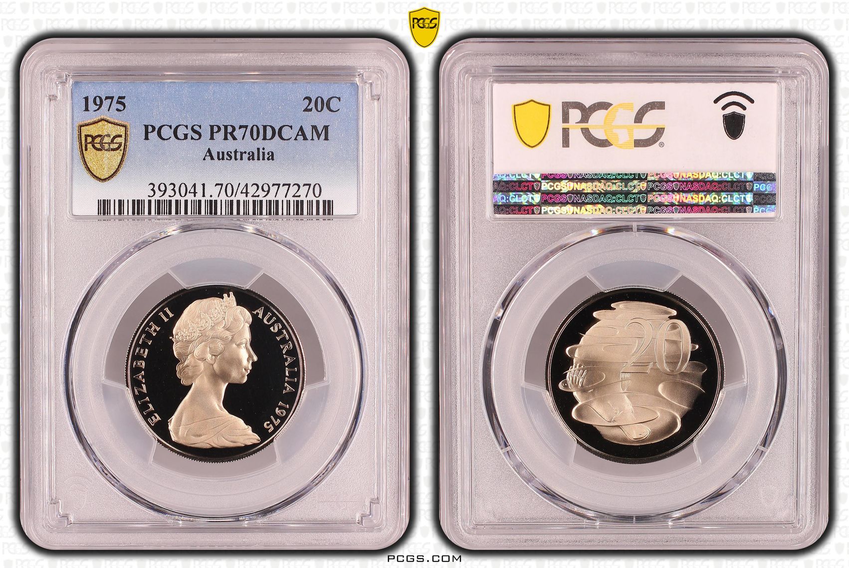1975 Australia Twenty Cent, 20c PCGS - PR70DCAM POP 9/0 -270