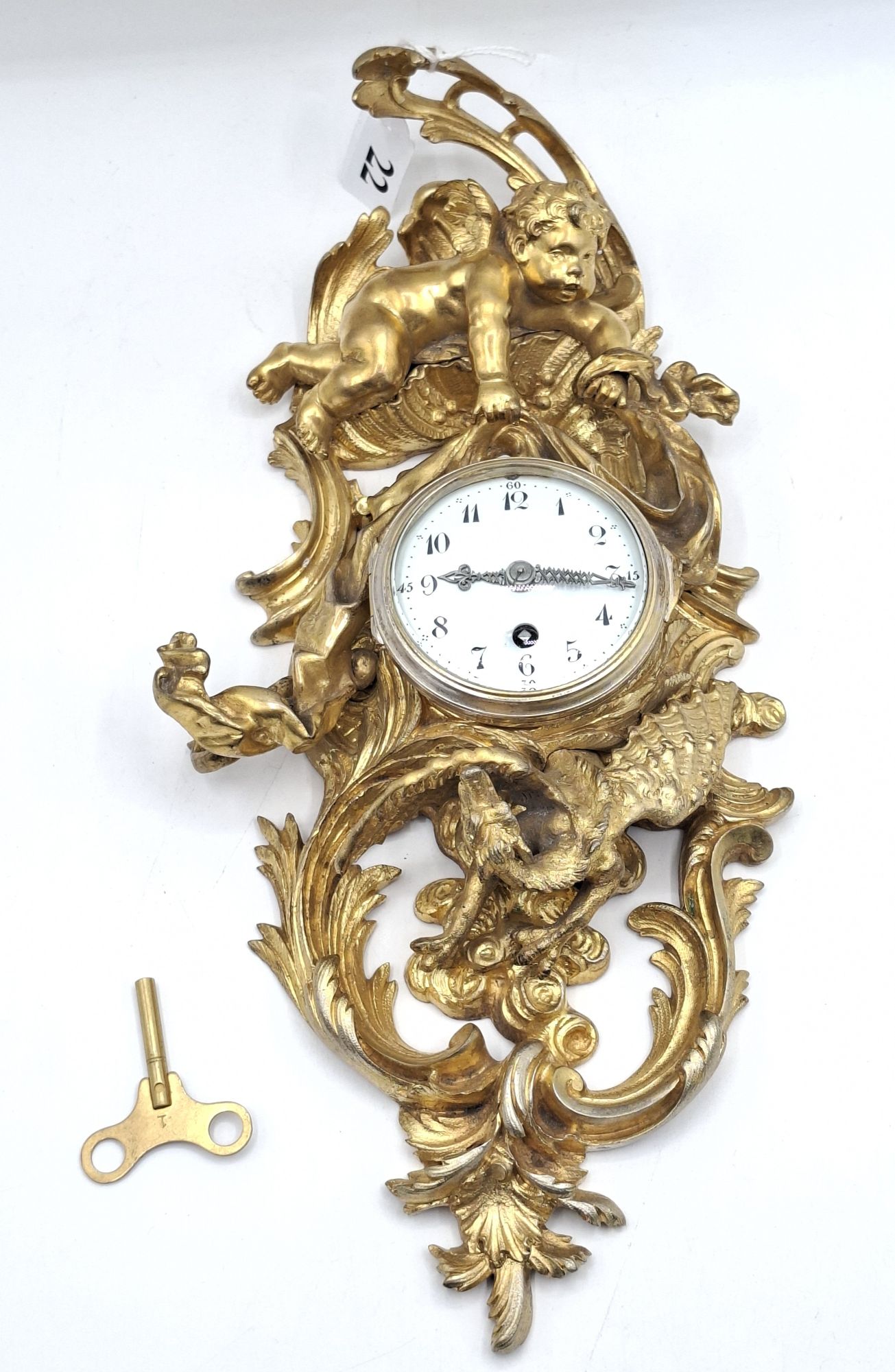 Stunning French Brass Wall Clock