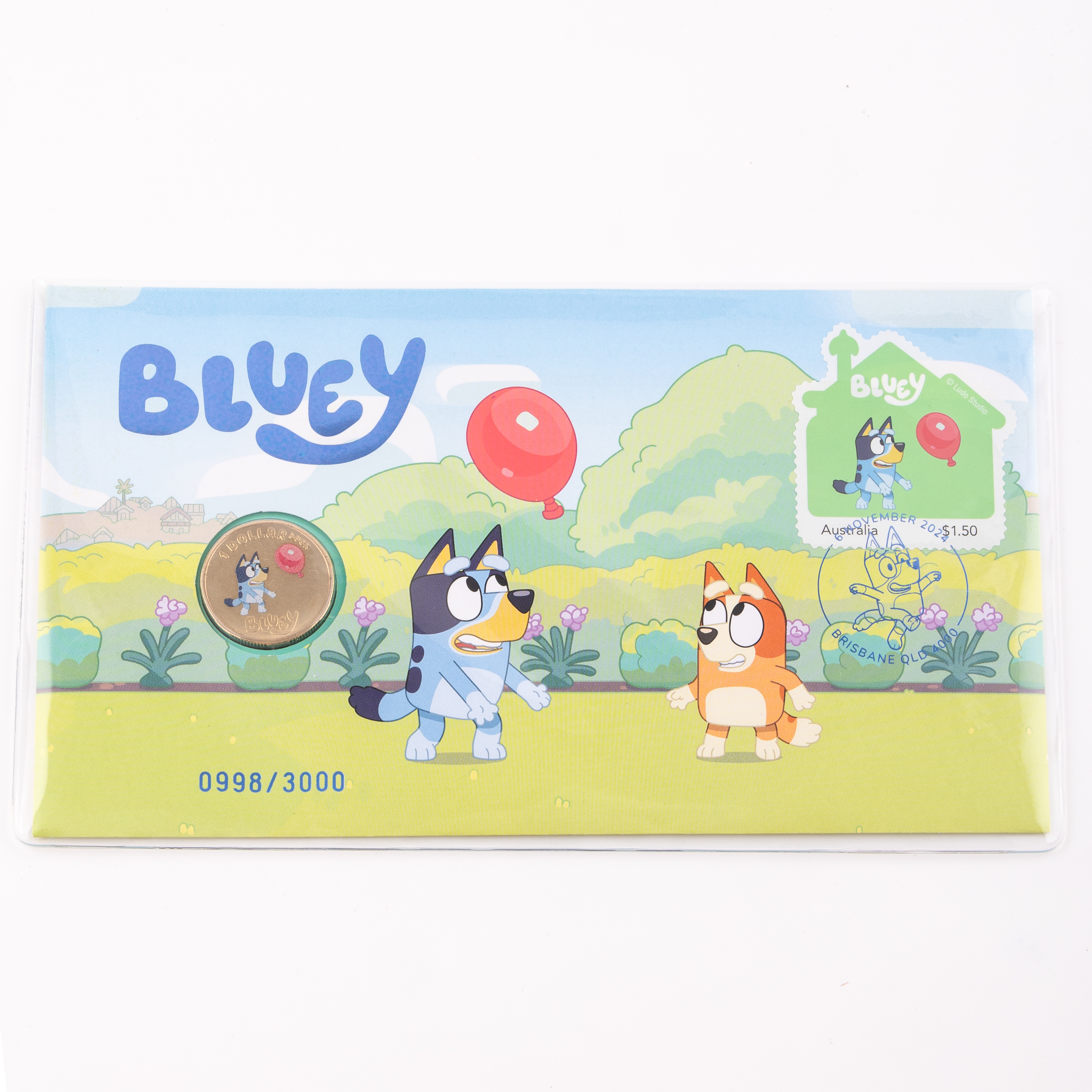 Charles III, Bluey With Balloon PNC, One Dollar, 2024, UNC