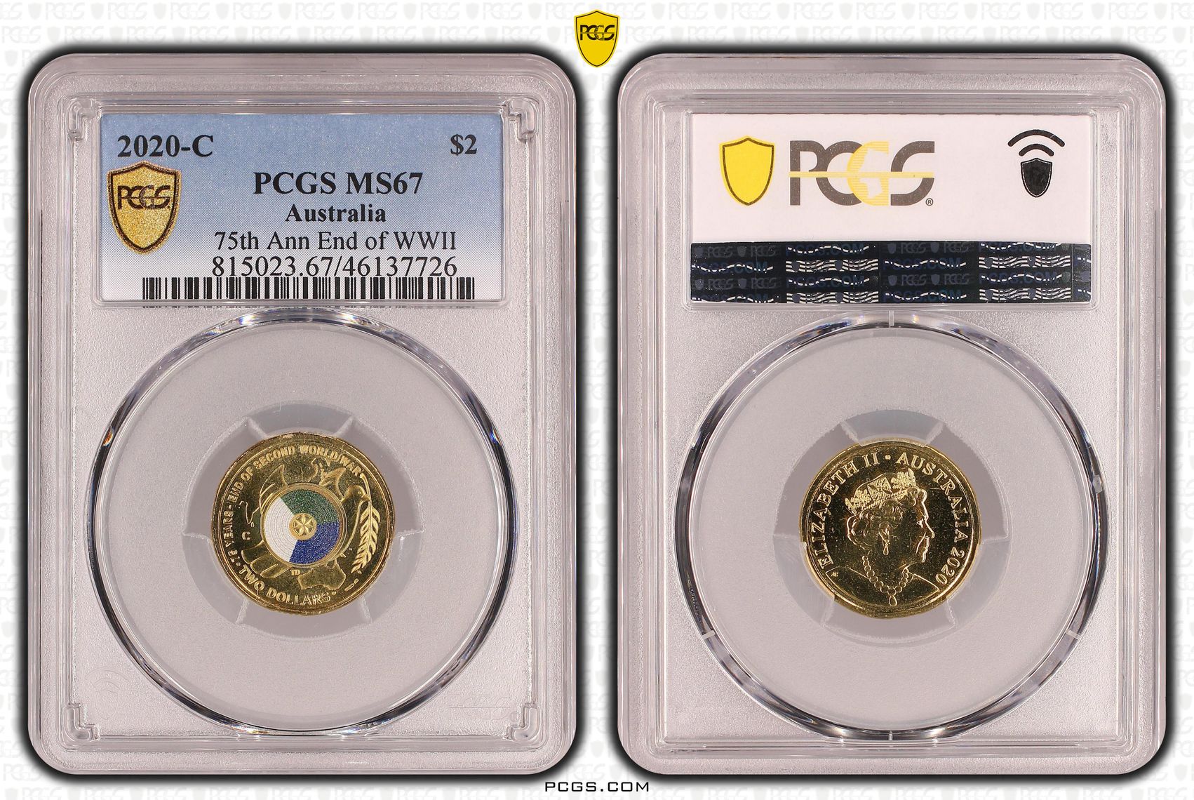 75th Ann End of WWII Colorized , Two Dollar, 2020-C, PCGS MS67