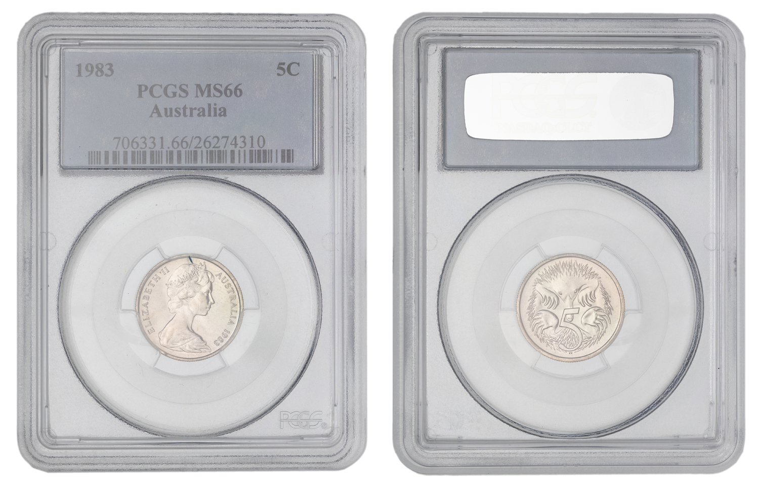 Elizabeth II, Five Cent, 1983, PCGS MS66