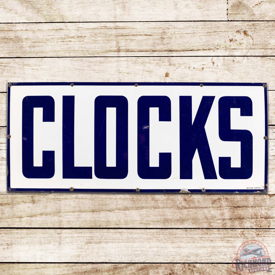 Clocks 38" SS Porcelain Sign