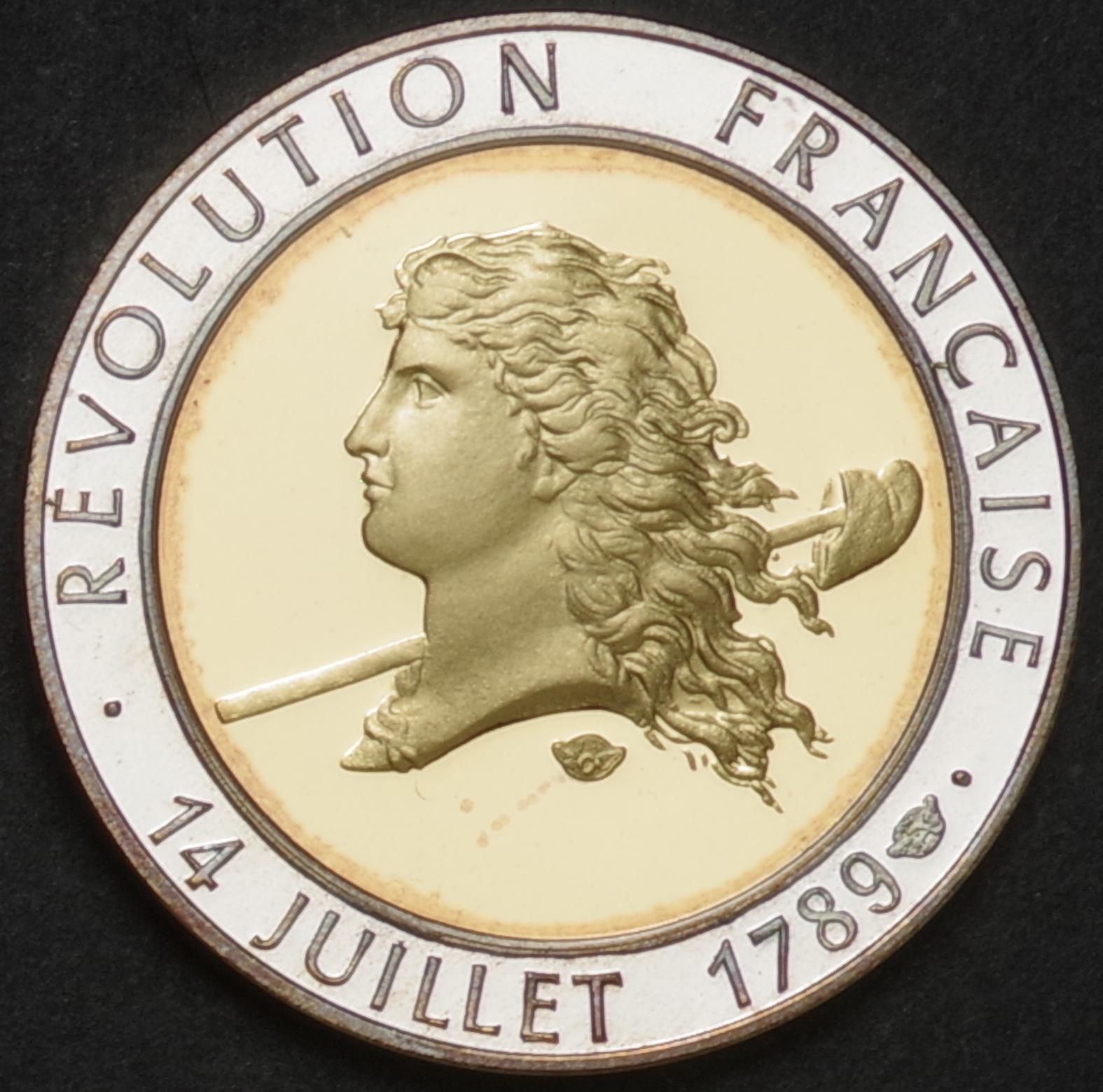 フランス 革命200年＜フォロンデザイン＞ 金銀バイメタルメダル 1989年 
