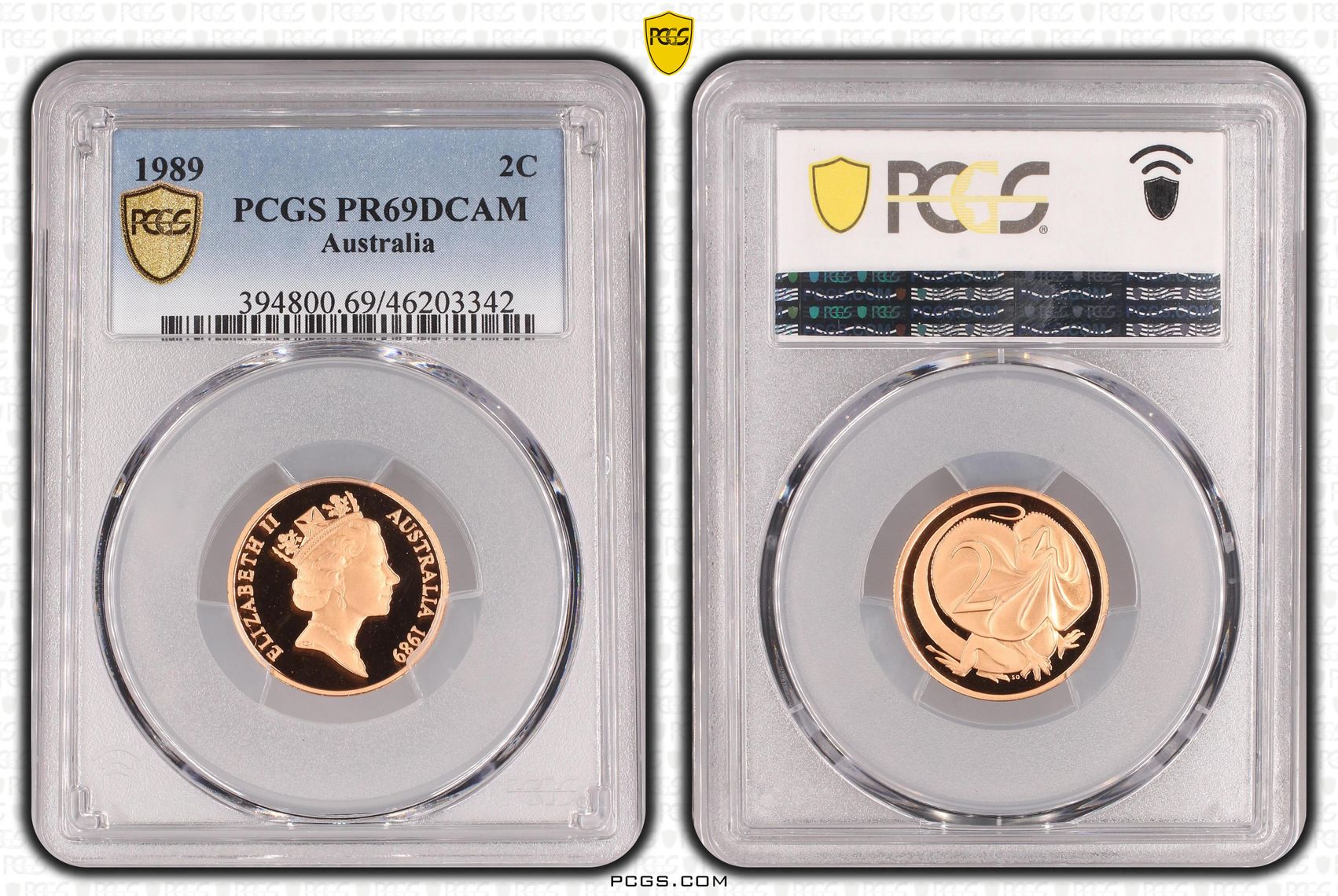 Two Cent, 1989, Pcgs Pr69dcam