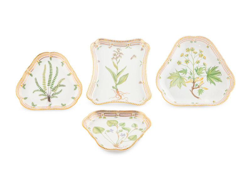 Four Royal Copenhagen Flora Danica Porcelain Table Articles
