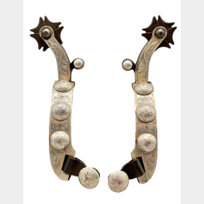 Pair Of Sterling Engraved Spurs By John Wilson