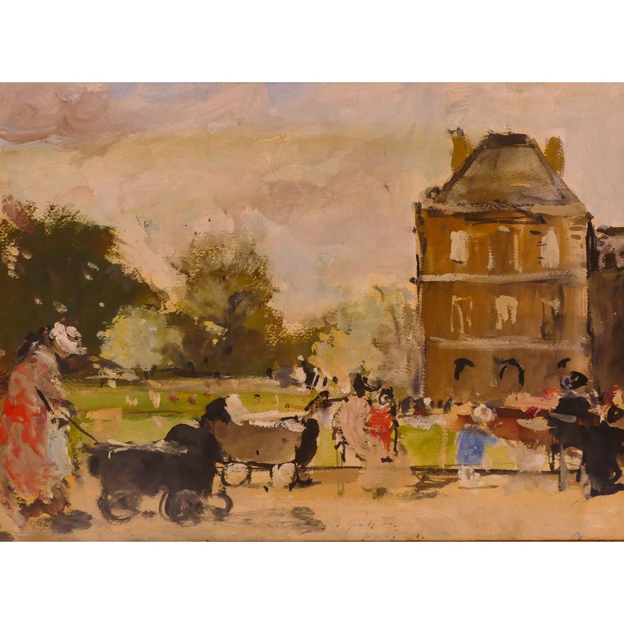 French Impressionist Genre Scene Painting Framed- 11x14''