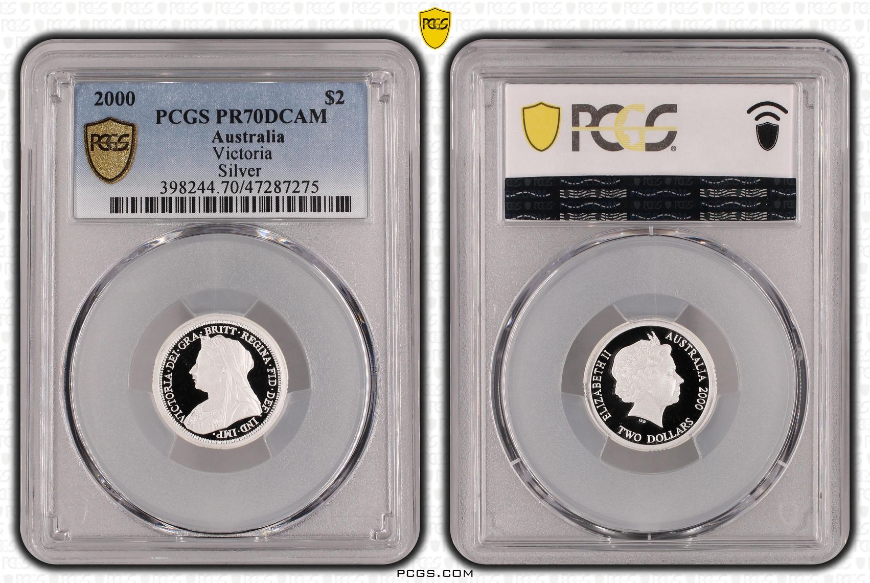 Elizabeth II, Victoria, Two Dollar, 2000, PCGS PR70DCAM