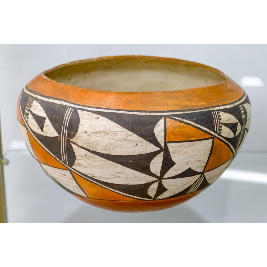 Old Acoma Polychrome Ceramic Bowl 8''