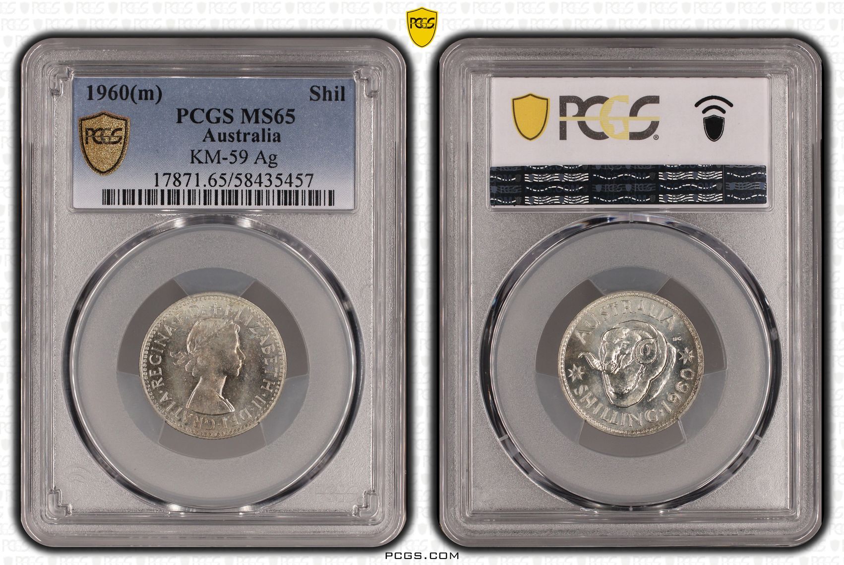Elizabeth II, Shilling, 1960(m), PCGS MS65