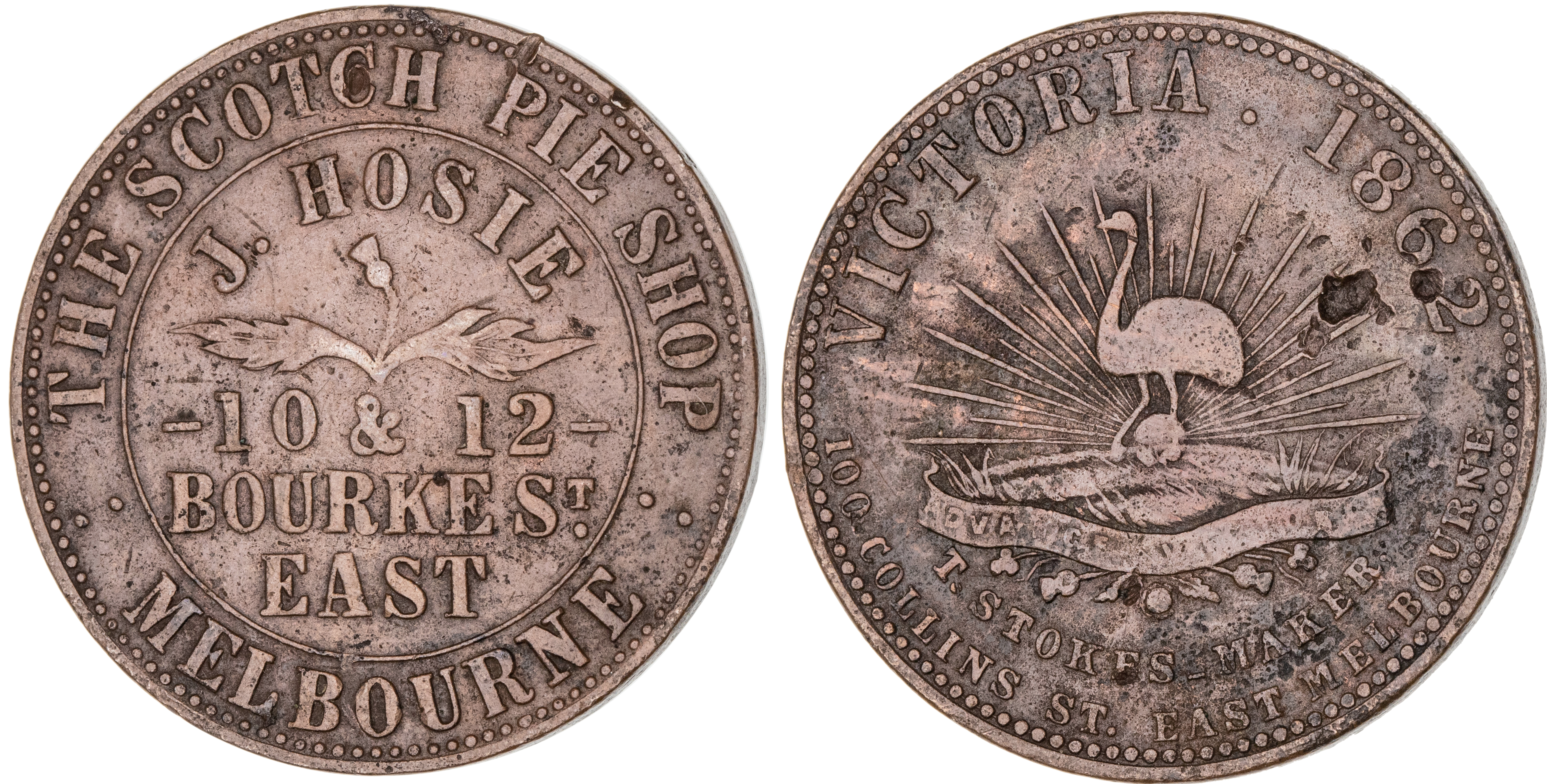 Melbourne, Victoria, J. Hosie, Penny, 1862, aVF