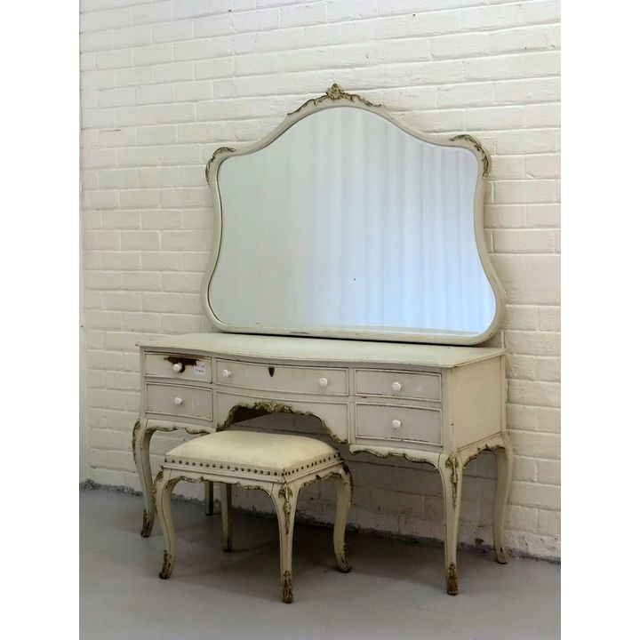 DUCOED DRESSING TABLE AND STOOL