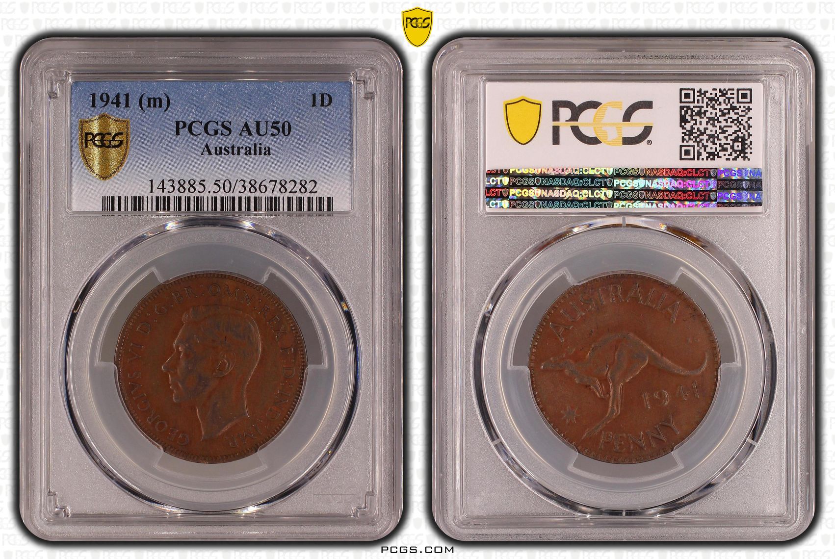 62 · Penny, 1941, PCGS AU50BN