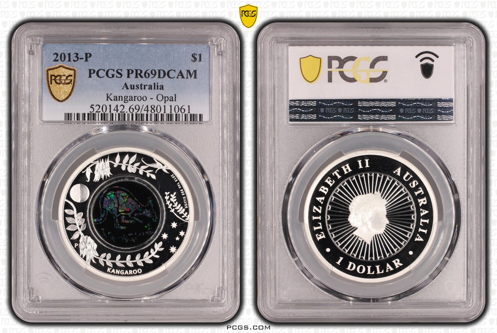 Kangaroo - Opal, One Dollar, 2013-P, PCGS PR69DCAM
