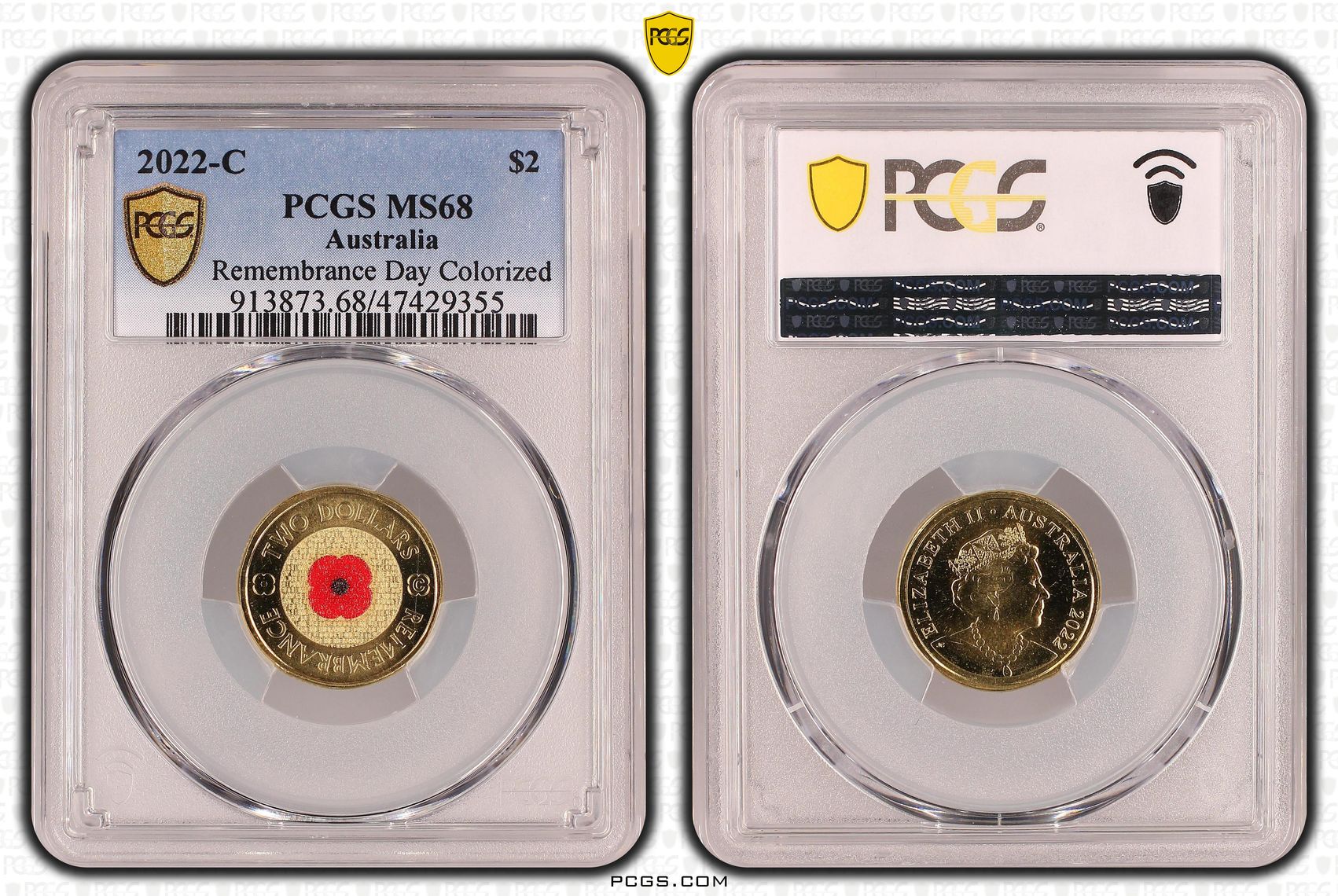 Remembrance Day Colorized, Two Dollar, 2022-C, PCGS MS68