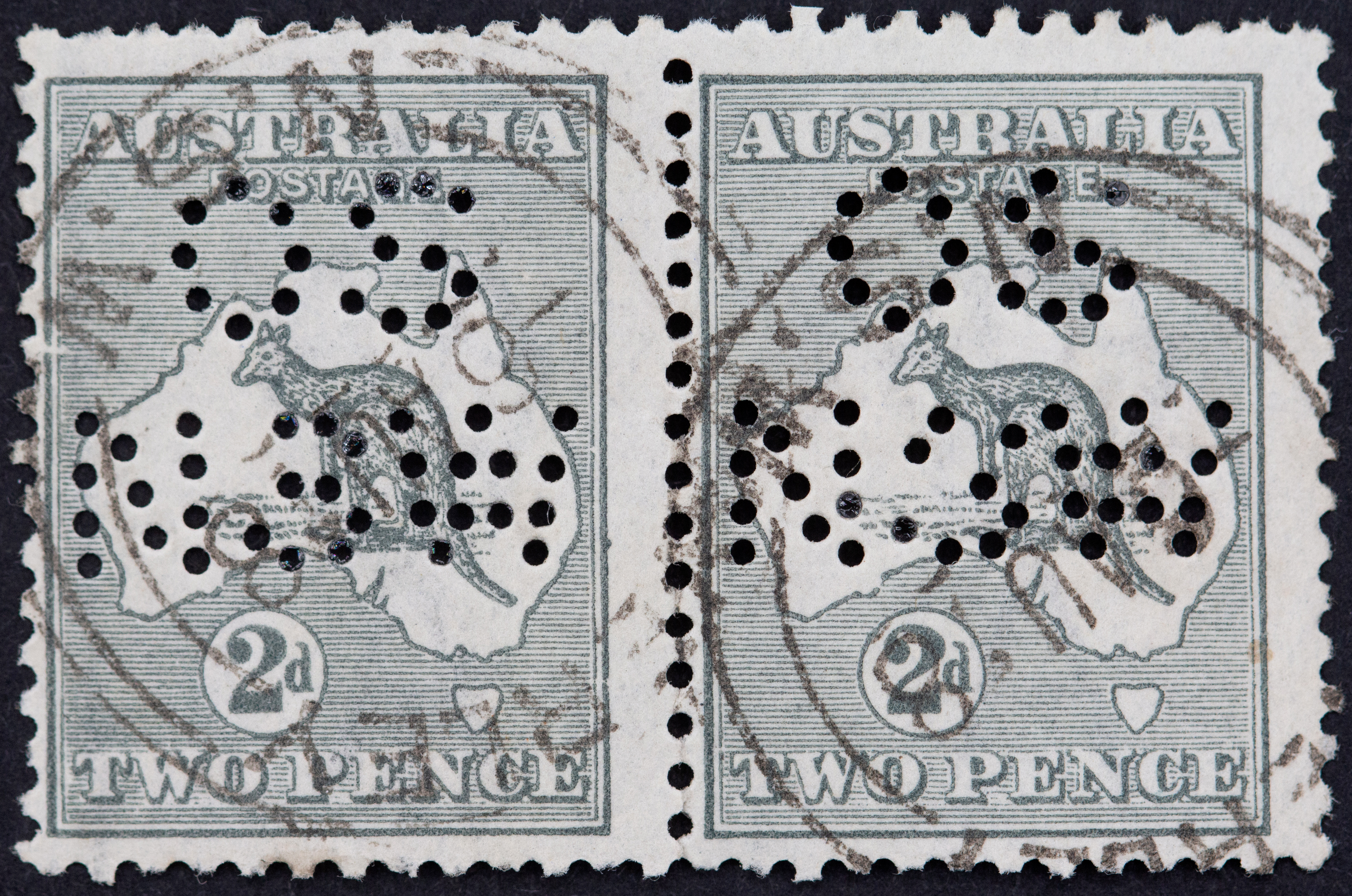 Pair, Third Watermark, Twopence, 1915, Fine
