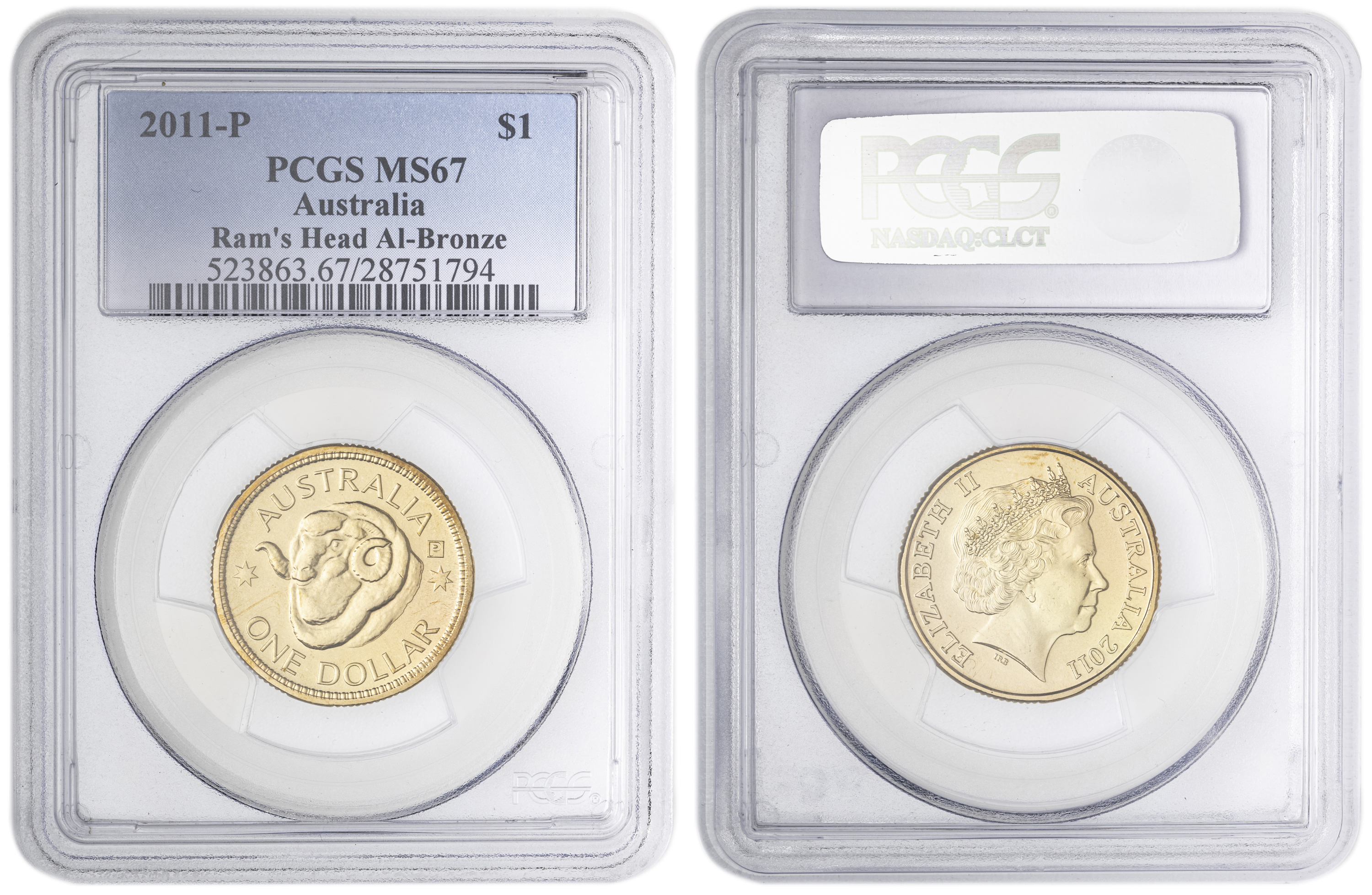 Ram's Head Al-Bronze POP 3/0, One Dollar, 2011-P, PCGS MS67