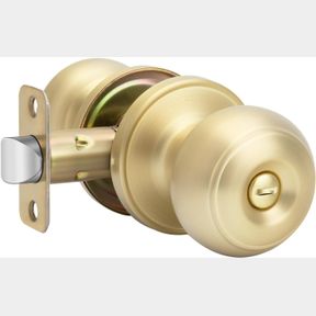 PRIVACY - 1 PACK HAIDMS GOLD DOOR KNOBS INTERIOR, BRUSHED BRASS PRIVACY DOOR LOCK KNOB FOR BEDROOM, CLASSIC BRUSHED GOLD INTERIOR