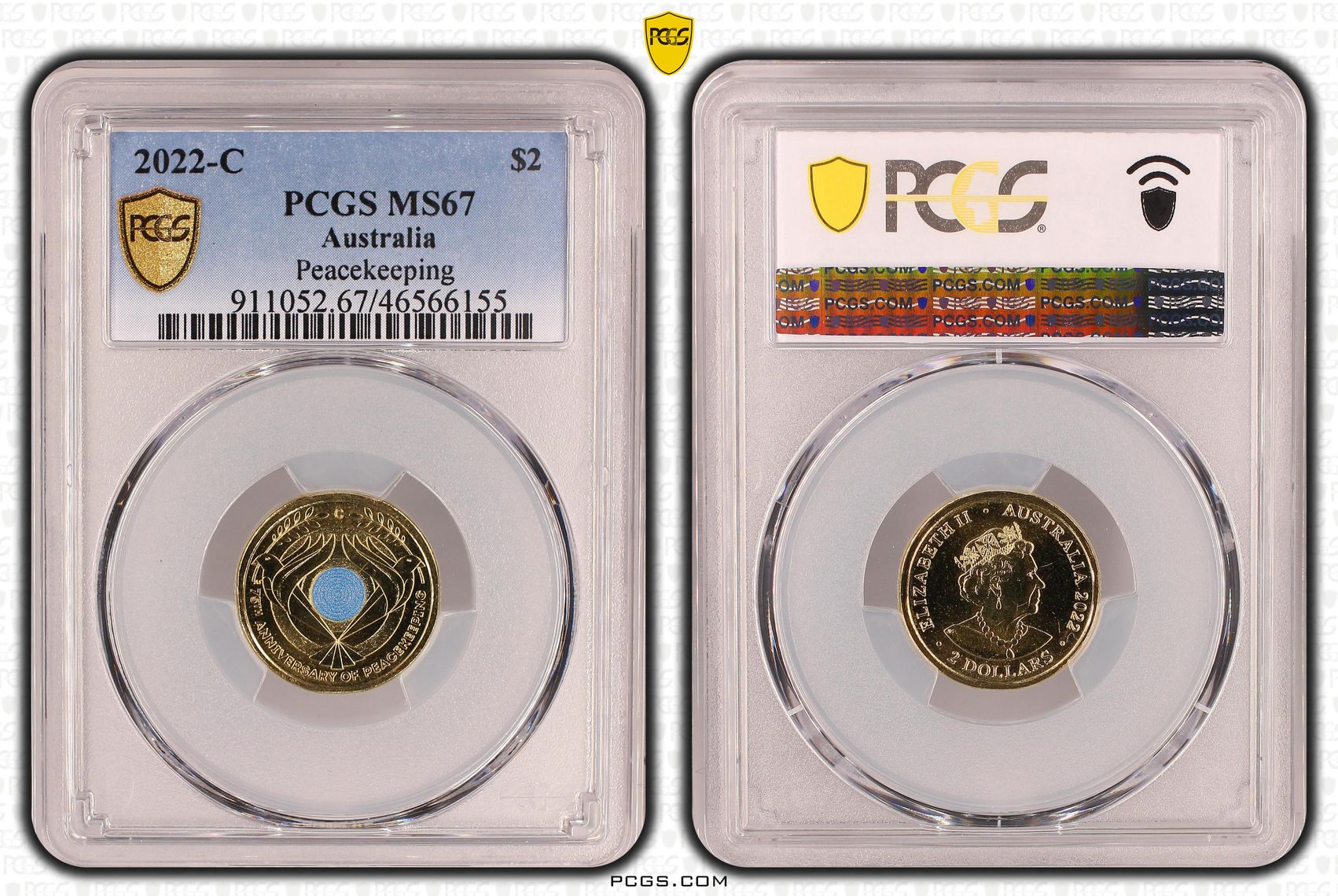 Peacekeeping Colourised, Two Dollar, 2022-C, PCGS MS67
