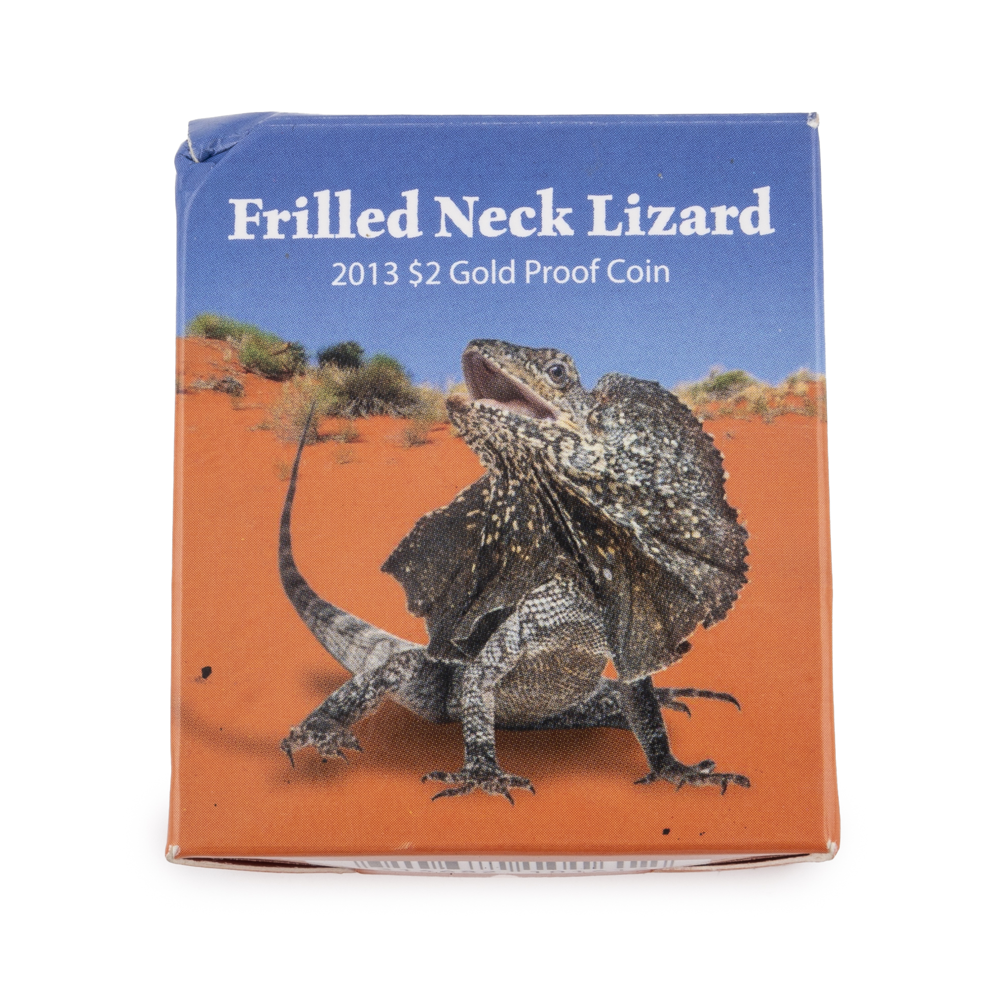Elizabeth II, 0.5g Gold Mini Proof Frilled Neck Lizard, Two Dollar, 2013, FDC