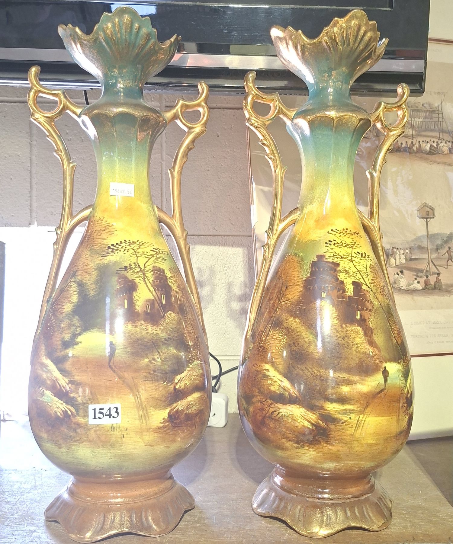 Pair Of Mantle Vases